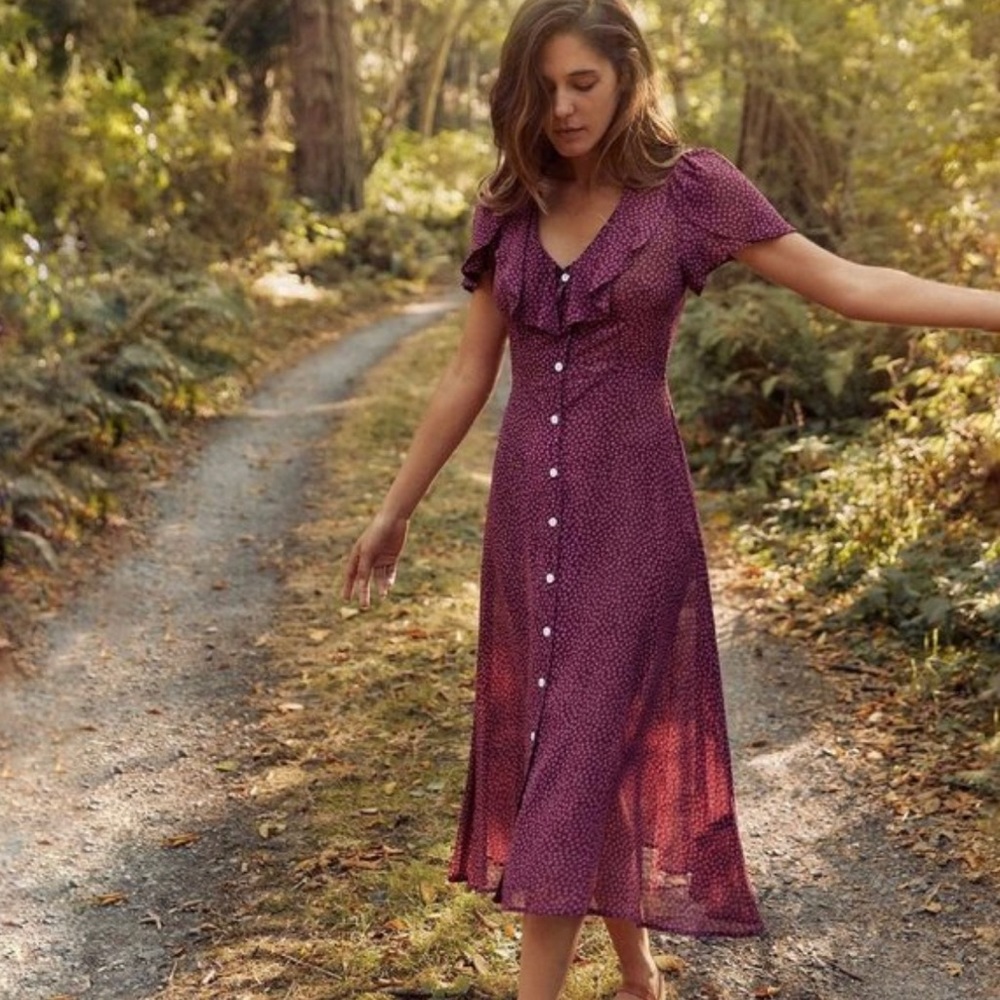 Christy Dawn Daisy Dress Mulberry Meadow Midi XS